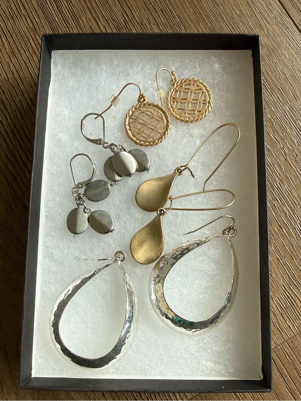 White House Black Market Mixed Metal Earring Set - Gold & Silver Tones